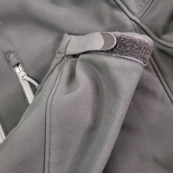 Kirkland Signature Mens M Black Gray Fleece Lined Jacket Softshell Zip Pockets - Picture 8 of 8